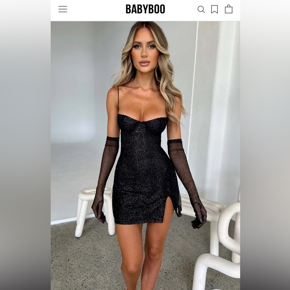 Babyboo Black Sparkle Mini Dress